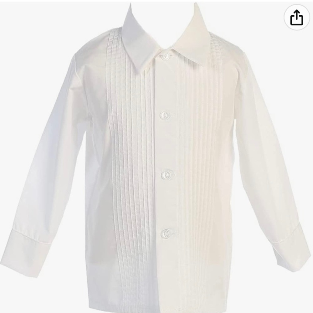 Boys size 8 Formal White Tuxedo Shirt
